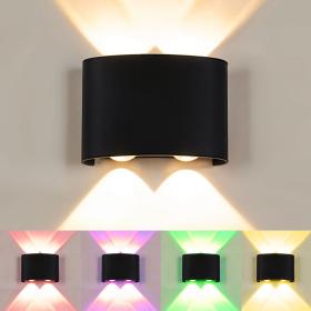 Applique Murale LED RGB 4W D’Éclairage Extérieur 2 Lampes en Aluminium