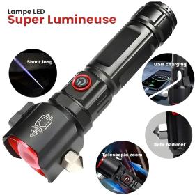 Lampe Torche Multifonctionnel LED Puissante Rechargeable par USB Avec PowerBank – طورش عالي السطوع