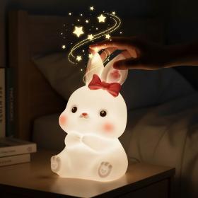 Veilleuse Enfant Design Lapin Mignon LED avec Lumière Douce – مصباح سيليكون لغرف الأطفال