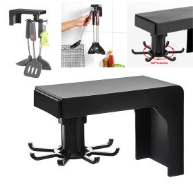 Pack 2 Support de rangement rotatif 360 a 6 crochets pour cuisine