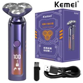 Kemei rasoir électrique complet du corps pour hommes , étanche, affichage numérique LCD, système flottant 3D,  KM-1941s