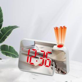 Réveil numérique intelligent avec projecteur 180° TempéRature USB , Snooze  DS-8590L