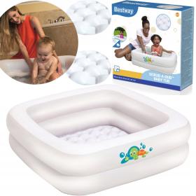 Baignoire Gonflable Carrée à Double Anneau Pour Bébé 86 x 86 x 25 cm Bestway 51116